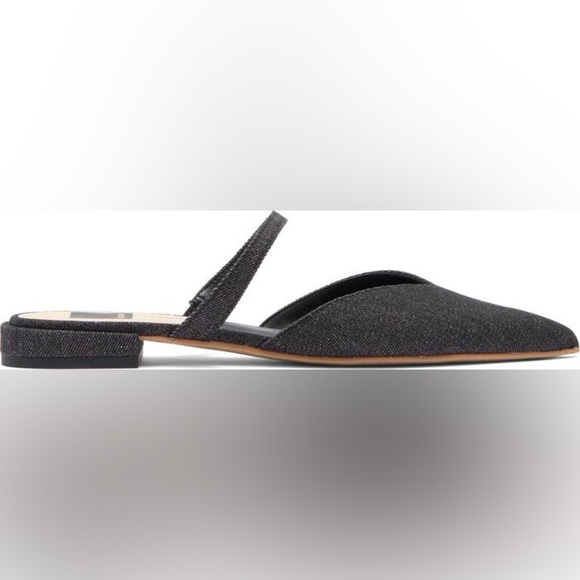 NEW Dolce Vita Black Denim Mule Flats - Picture 4 of 7